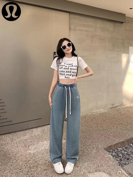 F040933春夏季新款宽松软糯丝滑透气凉感百搭天丝牛仔直筒阔腿裤 商品图10