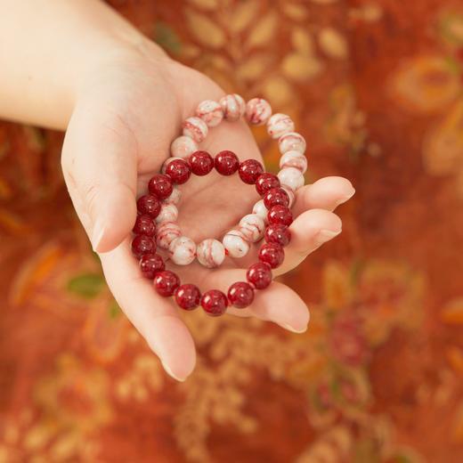 一周发货【朱砂手串】朱砂手串两款可选：原矿｜晶体砂红艳款  收藏级 均带证书 3个手围男女可戴 商品图0