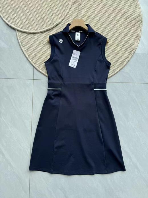 F040910春夏季新款柔软亲肤垂坠感强抗皱耐磨高尔夫女无袖收腰V领连衣裙 商品图7