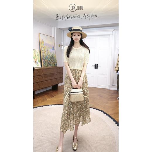 火桐hooton 晚见风铃 天丝针织圆领短袖 商品图1