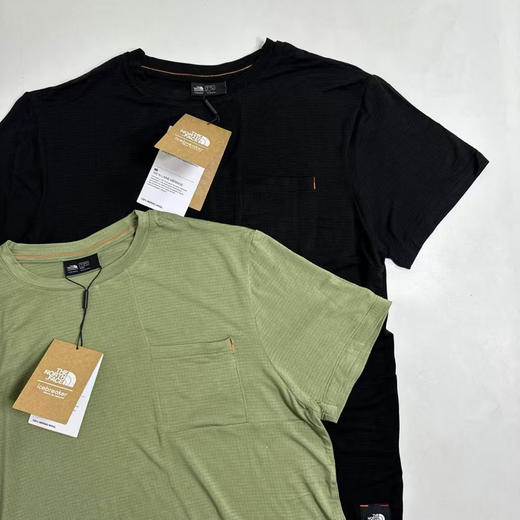 原单正品新西兰 icebreaker 联名北面100%美丽诺羊毛高端男款200 Explore亲肤跑步短袖T恤，

青苔绿/黑色 S-XXL 商品图6