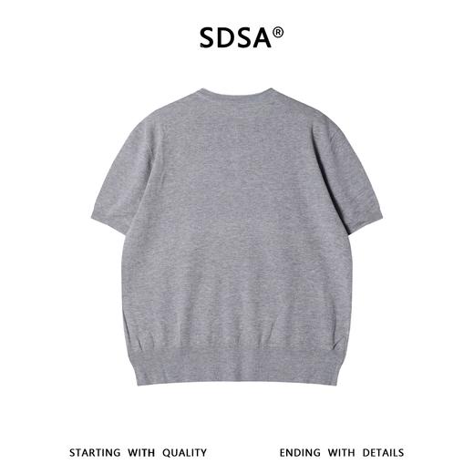 SDSA男装2026新款轻奢基础款老钱风针织半纽扣圆领短袖T恤百搭 商品图4