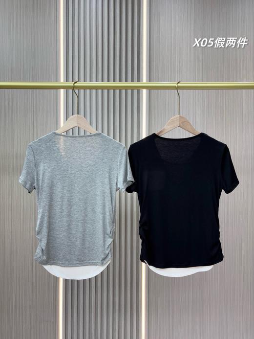 一包2件装，lulu2026夏季新款半拉链假两件褶皱收腰女士短袖T恤 商品图4