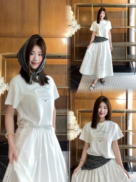 【门店同款】ENJOY春季快乐小狗配丝巾短袖T 170550777 商品图2