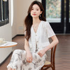 「自」全新升级【铂金会员257/天猫339/差价82】(99344)洛诗琳2026夏季新款镂空花边小西装+优雅印花吊带裙两件套 商品缩略图0
