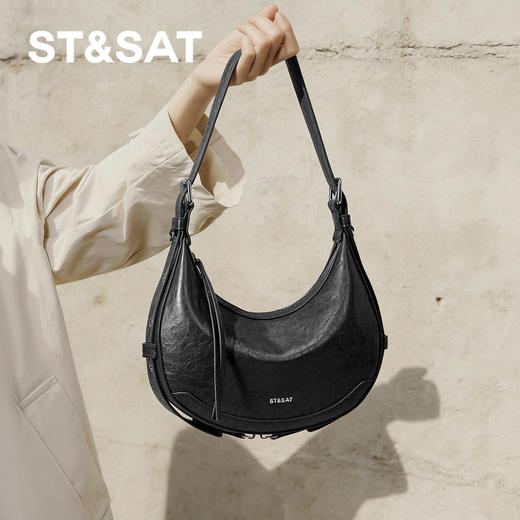 星期六高级感大容量拉链月亮包SSD521A0V7 商品图1