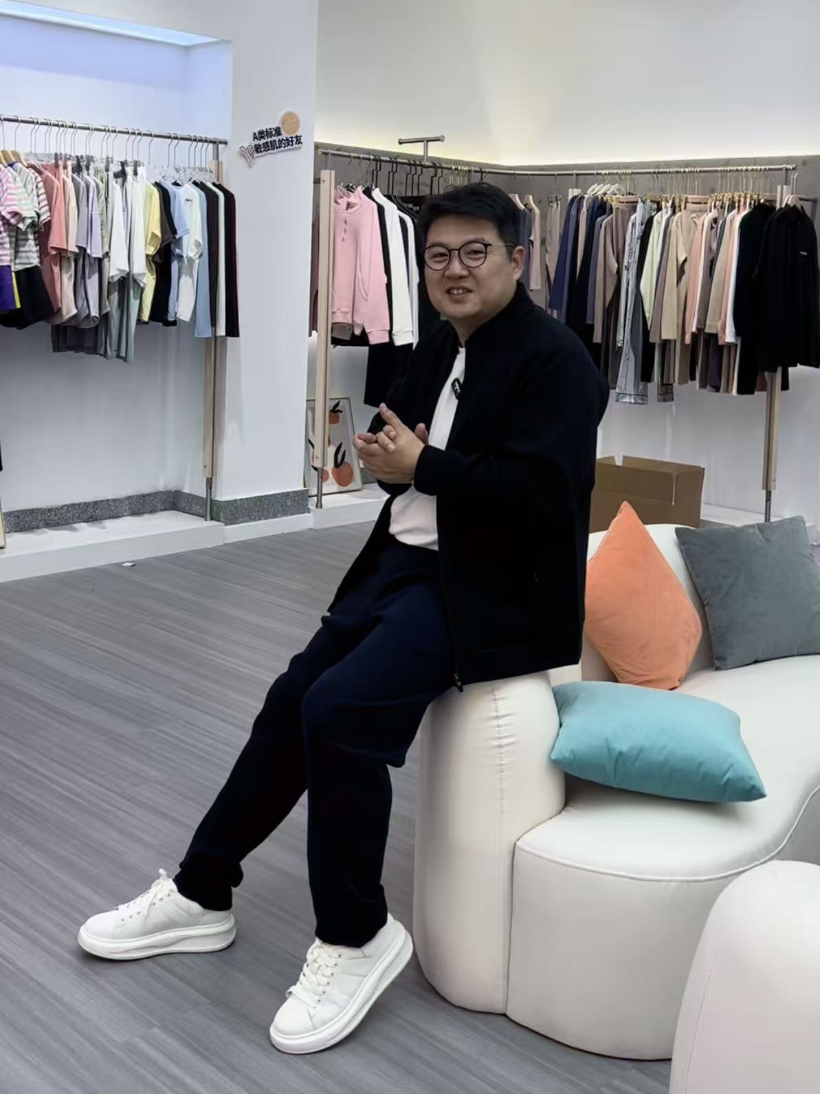 【知乐同款】太空棉空气层 男士太空棉直筒拼接卫裤