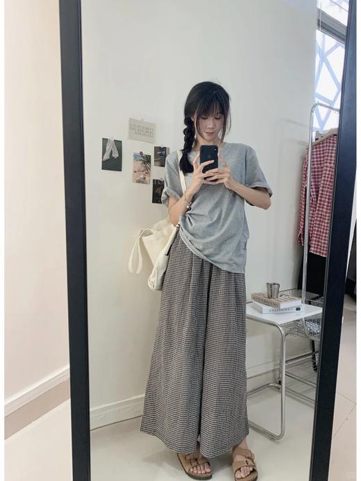 <曾小咸推荐> 4.10新品上新 T恤+格子阔腿裤休闲套装 日常189/套！ 活动价99/套！单件T恤59！单件阔腿裤79！【预售款，预计3-15天发货】 商品图4