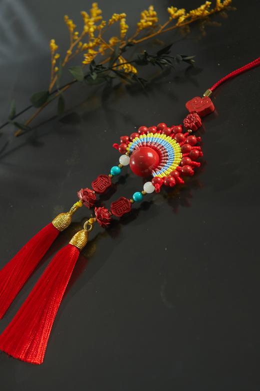 一周发货「朱砂刀马旦」车挂 | 英武+华贵+忠义+统帅之气 | 蓝如点翠，红如凤冠 | 英武忠义，一路护行 商品图4