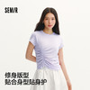 森马短袖T恤女夏季短款抽绳褶皱纯色修身圆领2026新款温柔系衣服 商品缩略图1