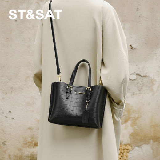 星期六时尚压纹拉链斜挎单肩手提包SSD521A0Z1 商品图3