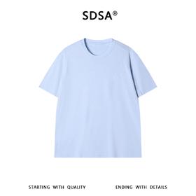 SDSA男装2026新款高贵轻奢基础款舒适纯色小标圆领短袖T恤休闲潮