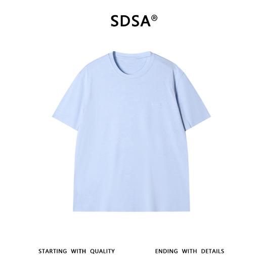 SDSA男装2026新款高贵轻奢基础款舒适纯色小标圆领短袖T恤休闲潮 商品图0