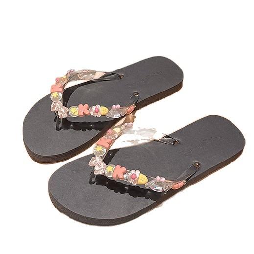 【透明清新！夏季必备】人字拖女夏季室内沙滩鞋海边外穿eva踩屎感可爱洗澡透明花朵防滑.xb 商品图4