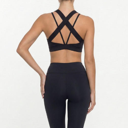 跃牌【菲芬之想】系列网纱交叉舒适瑜伽文胸聚拢透气无钢圈运动内衣高级感训练健身套装 商品图4