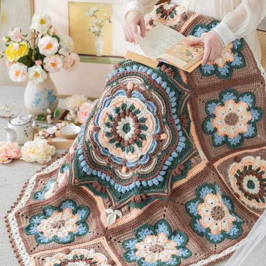 苏苏姐家合玺拼花毯手工diy钩针编织羊毛毯子毛线团自制材料包 商品图1