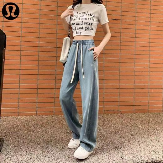 F040933春夏季新款宽松软糯丝滑透气凉感百搭天丝牛仔直筒阔腿裤 商品图11