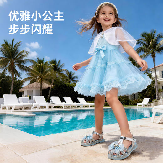 卡特兔童鞋女童闪闪公主鞋2026年夏季新品宝宝水晶鞋防滑女童凉鞋 商品图2