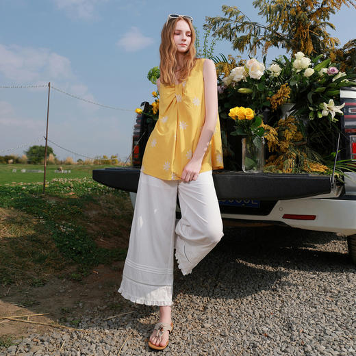 【轻氧凉凉裤】三彩2026夏季新款休闲裤高腰宽松阔腿裤九分裤M 商品图1