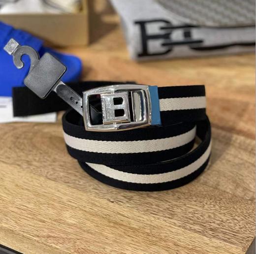 BALLY 男士百搭板扣条纹时尚休闲商务腰带皮带（无吊牌） 商品图0