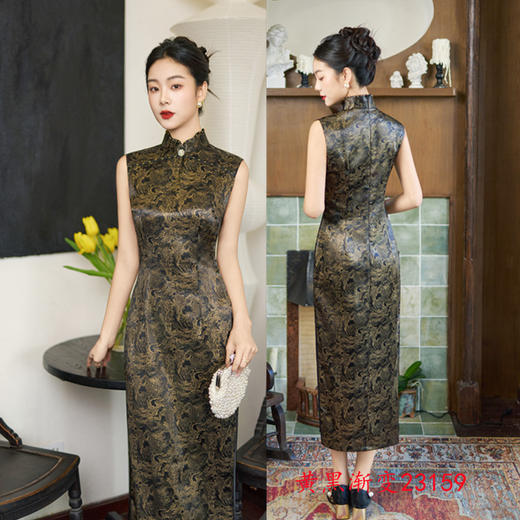港风无袖改良新中式旗袍，时尚改良民国女士高级感旗袍GX-23159 商品图2