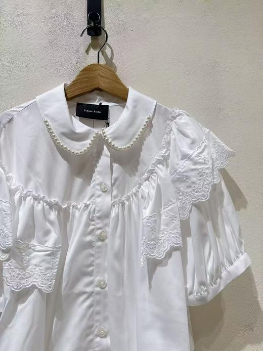 女款木耳边拼接短袖上衣ba 商品图2