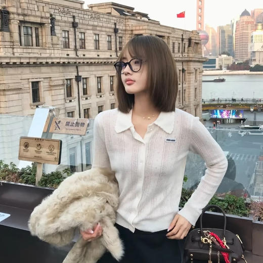 miu风同款花瓣领小开衫外套 商品图12