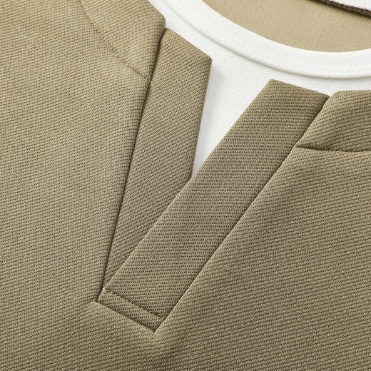 【字母绣花】男士长袖T恤25秋款领口拼接时尚潮流打底衫上衣 商品图8