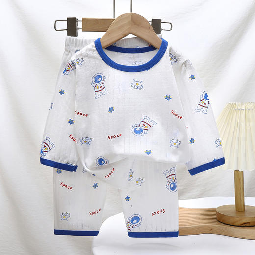 【舒适透气！不易起球】儿童睡衣家居服套装纯棉夏季新款男童空调服女童衣服夏款童装。xb 商品图1