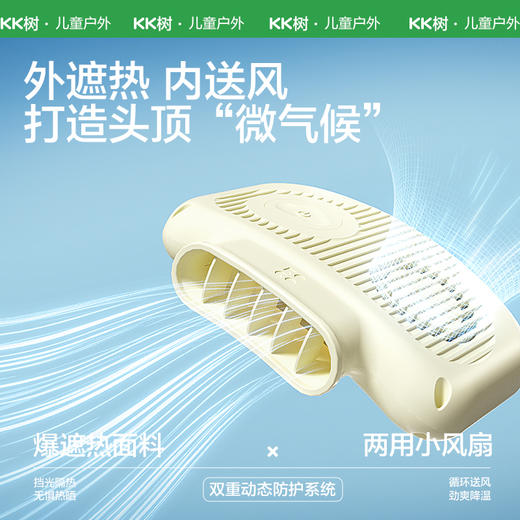 KK树儿童防晒帽男孩女童遮阳帽夏季风扇帽沙滩透气太阳帽防紫外线小清凉风扇防晒帽 商品图1