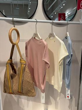 【门店同款】ENJOY春季韩系小立领短袖针织衫 169152253