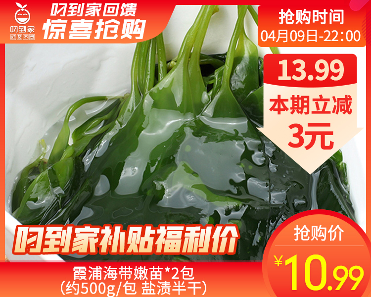霞浦海带嫩苗*2包（约500g/包 盐渍半干）生产日期: 11月