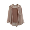 【宽松版型舒适、纯色设计百搭】夏季薄款翻领长袖纯色宽松衬衫吊带上衣TA 商品缩略图4