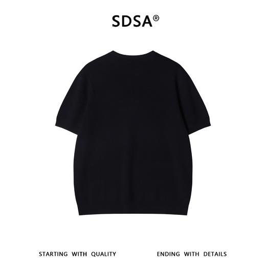SDSA男装2026新款轻奢基础款老钱风纯色半拉链圆领短袖T恤百搭潮 商品图4