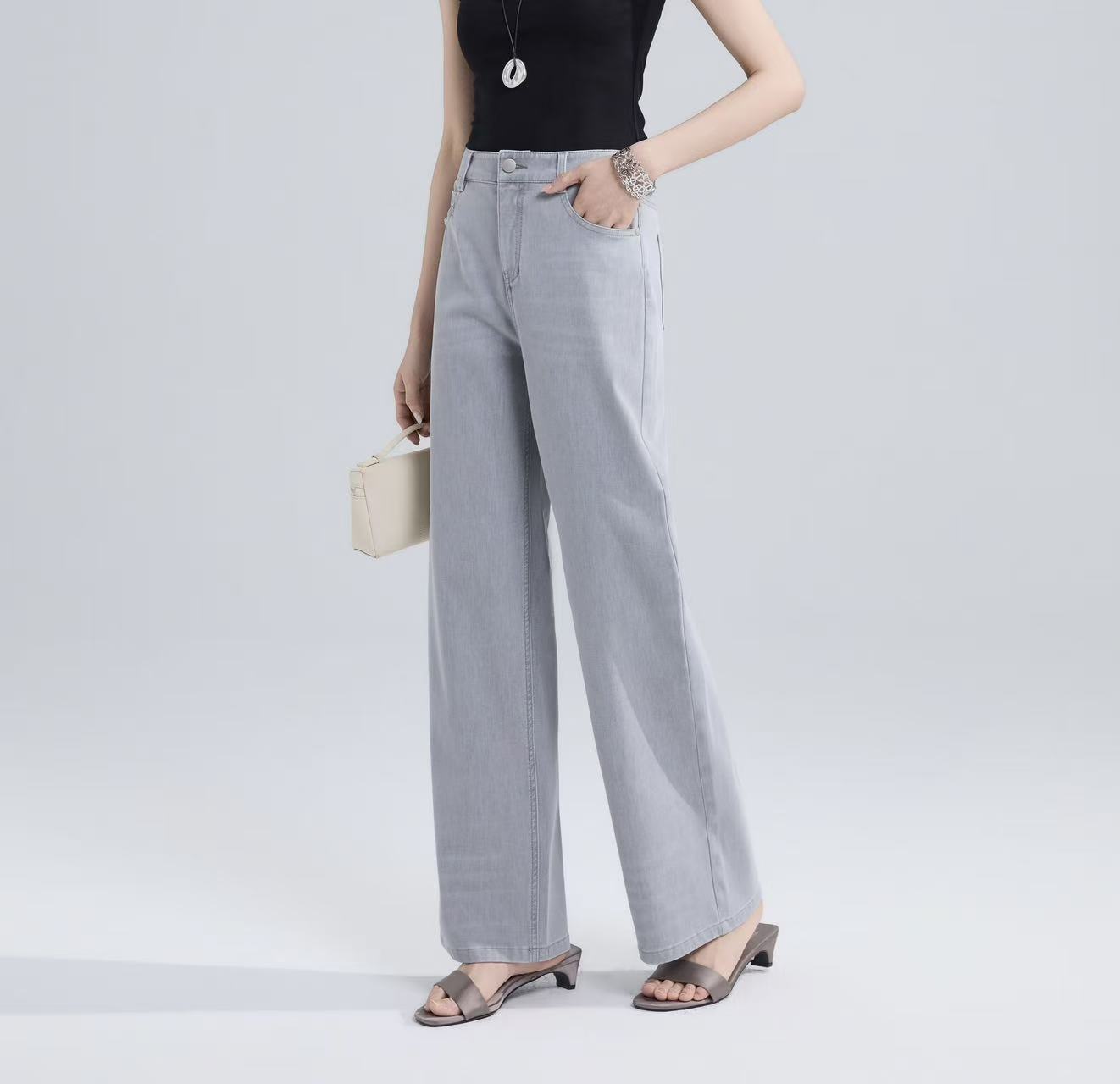 四面弹休闲直筒裤