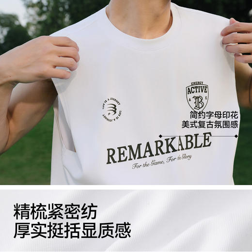 森马背心男夏季美式运动无袖针织衫2026新款纯棉简约印花通勤上衣 商品图3