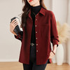 红色灯芯绒衬衫女春季2026新款上衣高级时尚洋气开衫外套女士衬衣 商品缩略图2