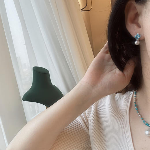 扎克利绿松+纯银+澳白+真多麻色akoya 高标准一串 微瑕主要在澳白背面 设计款完全可接受 性价比好 一秒提气 商品图6