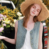 【100棉】三彩2026夏季新款绣花短外套牛仔马甲叠穿开衫圆领M 商品缩略图2
