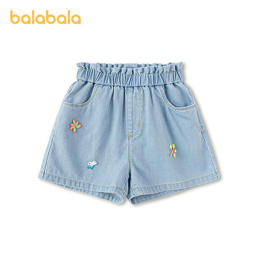 【商场同款】巴拉巴拉童装儿童短裤女童2026新款夏荷叶边腰A型裤 商品图4