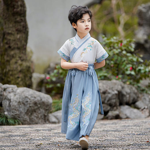 【团购】【苏城纪】清仓特价款汉服男童飞龙短袖 商品图1