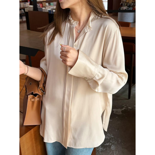 2604211    剪标 真丝衬衫  宽松素绉段 商品图0