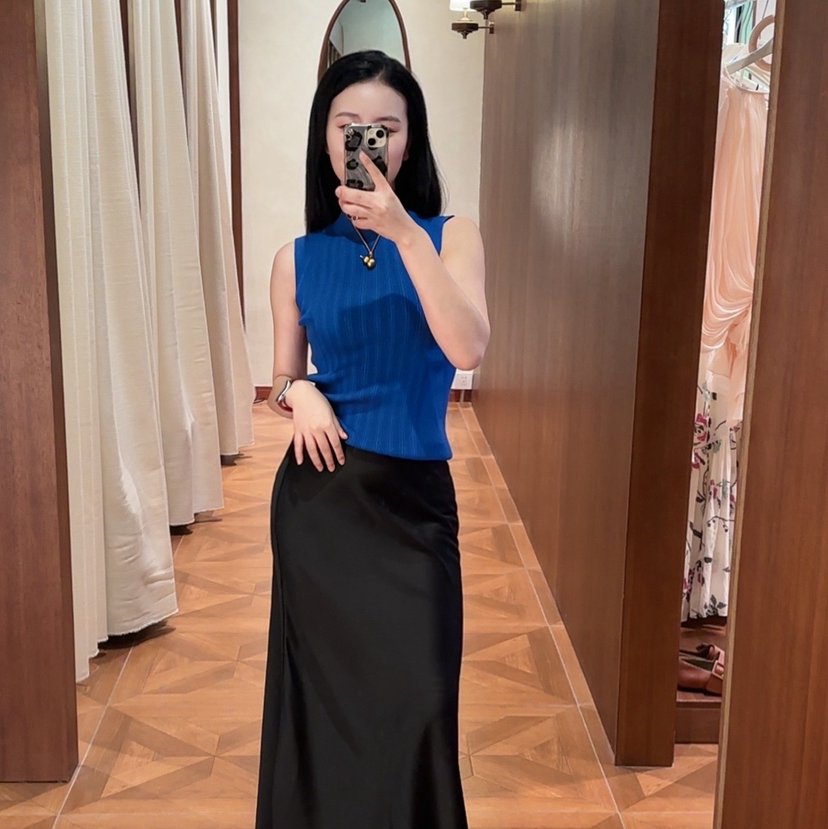 PIANAI冷小姐# 莱赛尔无袖中领背心打底衫