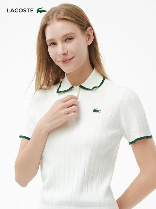 【lb1】女士复古学院风针织短袖Polo衫！！ 商品图0