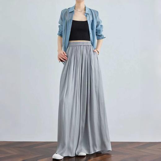 流光溢彩 步步轻盈【梦惠妮 杨柳褶流光裙裤】百搭修身 怎么穿都好看 修饰腿型 柔纱面料 轻盈透气 裙裤设计防走光 裙子的优雅 裤子的舒适 #M663 商品图5