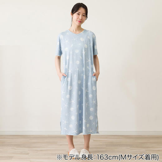 NITORI宜得利家居 女士凉感睡衣冷感夏季短袖连衣裙居家外出宽松连衣裙 商品图0
