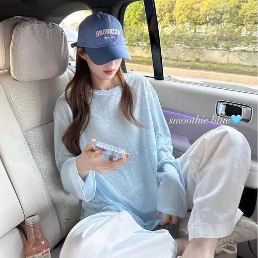 【预售3-5天发货】薄荷蓝天丝面膜T恤 ，显白，干净气质。软糯亲肤的天丝面料，像敷面敷一样舒服 商品图1