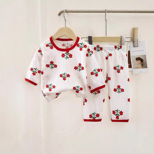 春夏儿童七分袖纯棉家居服套装透气舒适纯棉呼吸棉宝宝睡衣空调服 商品图2