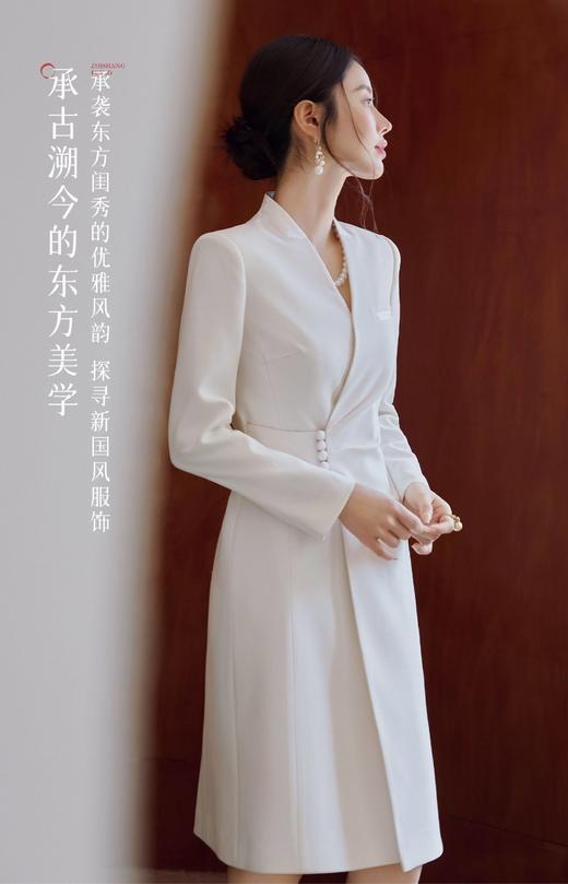 法小曼*子珍中华风连衣裙女2026新款国风女神范中长裙醋酸缎面裙子 商品图3