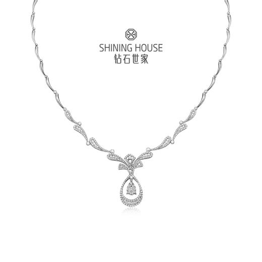 幻美佳人系列[天然] 钻石世家 18k金钻石项链 18K金钻石耳饰 天然真钻K金项链K金耳饰婚嫁结婚订婚耀目群镶18K金天然真钻钻石项链钻石耳饰（预计3天发货） 商品图1